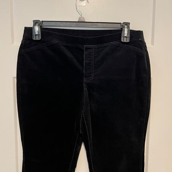 J. Jill Pull On Black Corduroy Velvet Pants Medium Petite MP Stretch Elastic - Picture 3 of 12